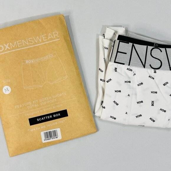 NEW ~ Men's Box Menswear Boxers White Size MEDIUM - Picture 1 of 5